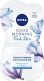 NIVEA Good Morning Fresh Skin gezichtsmasker, verfrissend gezichtsverzorgingsmasker voor normale en gemengde huid, huidverzorgingsmasker met natuurlijke aloë vera en vitamine E (2 x 7,5 ml)