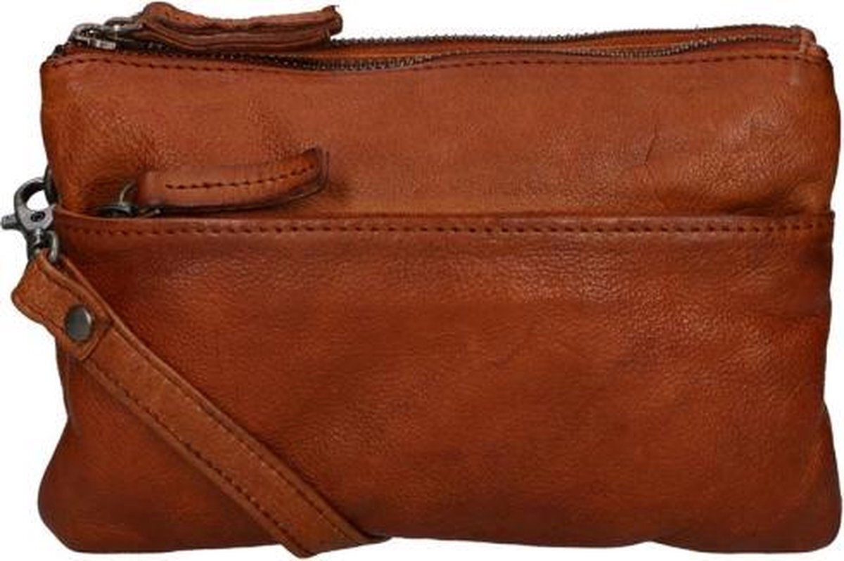 DSTRCT Crossbodytas Harrington Road Leer - cognac