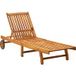 Transat de jardin avec coussin bois d'acacia massif