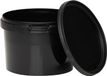 BenBow Seau avec couvercle et poignée 0,5L Quantité : 10 pcs, noir BSR, étanche à l'air, convient pour aliments, BRC, anti-fuite