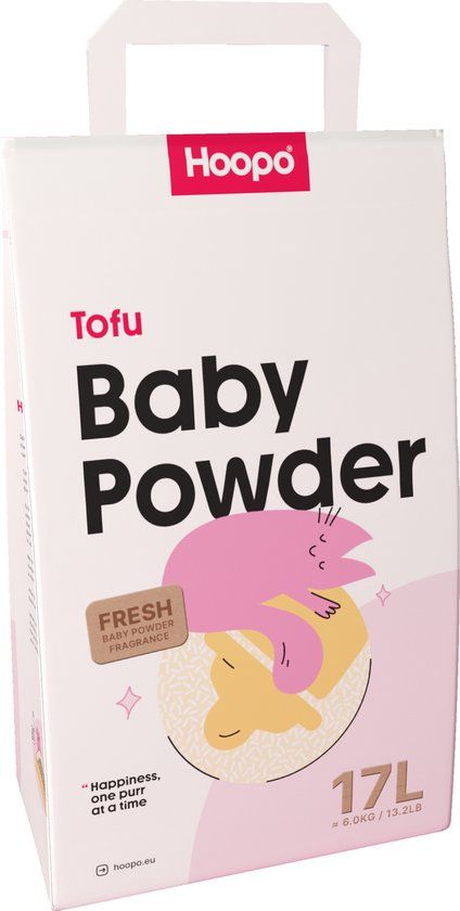 Hoopo® Tofu Kattenbakvulling - Babypoeder geur - 17 Liter