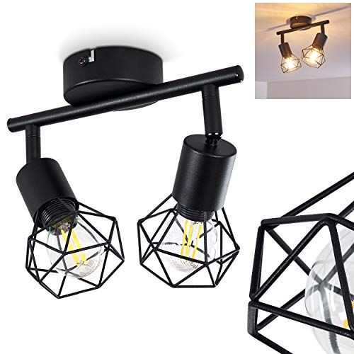 hofstein Plafondlamp Baripada metaal zwart 2 x E14 max. 40 Watt