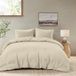 Dreamzie dekbedovertrek 155x220 cm met 2 kussenslopen 50x70 cm - Beige - Beddenset 155x220 cm van 100% microvezel - 3-delig - Gecertificeerd chemicaliënvrij (Oeko-Tex)