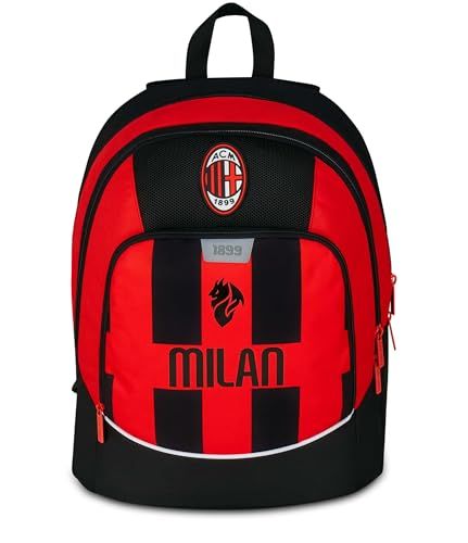 Seven Milan Advanced schoolrugzak, rood en zwart, voetbalteam, 29 liter