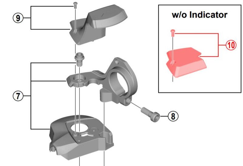 Shimano SLX SL-M7000 Afdekkap en Fixeerschroef Rechts