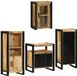 vidaXL Badezimmermöbel Set 4 Stück Braun Massivholz Mangoholz
