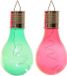 Lumineo 2x Buiten/tuin LED groen/rood peertjes solar verlichting 14 cm