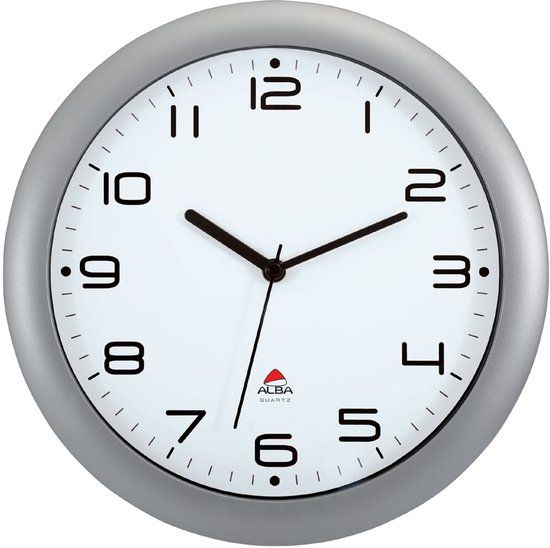Archivo 2000 HORNEW M Analoog Wandklok - Ø 30 cm - Wit/Grijs