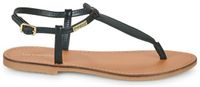 Les tropeziennes par M. Belarbi Harvil Zwarte Leren Platte Sandalen Dames Maat 36