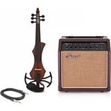 GEWA Novita 3.0 Electric Violin With Adapter Pack Gold Brown