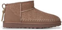 UGG Classic Ultra Mini Biarritz Leren Laarsjes Bruin