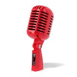 Pyle Microfoon - Microfoon in Vintage Retro Stijl- met XLR Kabel - Compatibel met Universele Statieven - Live Optredens- Studio-opnames -Rood