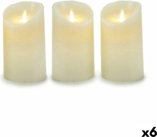 Gift Decor Kaarsenset Draait LED Crème - 6 Stuks