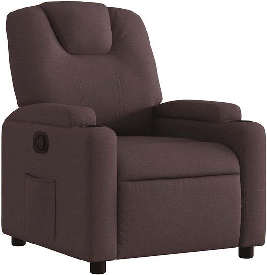 vidaXL Fauteuil verstelbaar stof donkerbruin