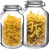 Bormioli Rocco weckpotten / inmaakpotten - Set van 2x stuks - met beugelsluiting - 4 en 5 liter - Voorraadpotten