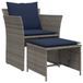 vidaXL Tuinstoel met voetenbank poly rattan grijs