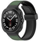 Wigento Samsung Galaxy Watch Ultra 47mm: Magnetische, inklapbare band in de kleur groen