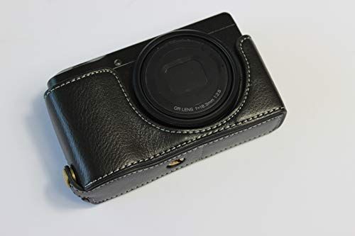 Zakao Ricoh GR III Camera Case - Echt Lederen Half Bodem Opening Holster - Zwart