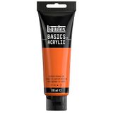 Liquitex Basics 8870037 Monopigmenteerde acrylverf, kunstenaarspigmenten, lichtecht, gemiddelde viscositeit, achivkwaliteit, zijdeglanzende afwerking, 118ml - Cadmium Orange Hue