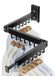 Étagère murale pliable 129 cm aluminium noir avec 18 crochets