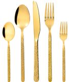 Icecat Ensemble de couverts 30 pièces - Coffret de couverts dorés - Pour 6 personnes - Acier inoxydable - Compatible lave-vaisselle - Solide et durable - Service de table