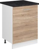 Vicco Keukenonderkast R-Line, Sonoma/Wit, 60 cm met 1 deur antraciet werkblad