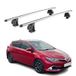Omac Barres de toit transversales en aluminium pour Toyota Auris II 2012-2018 – Tüv / Din 75302:2019 – Antivol inclus – Charge max 75 kg – 2 barres – Gris