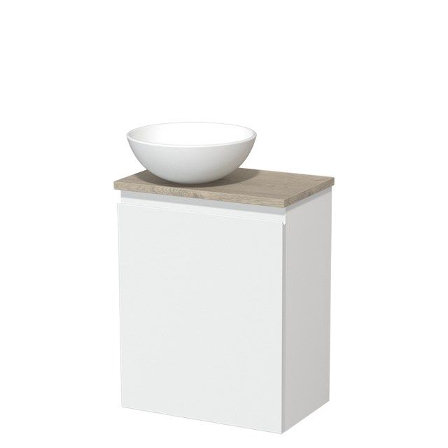 Maxaro Modulo Toiletmeubel 41 cm - Mat Wit - Lichtgrijs Eiken