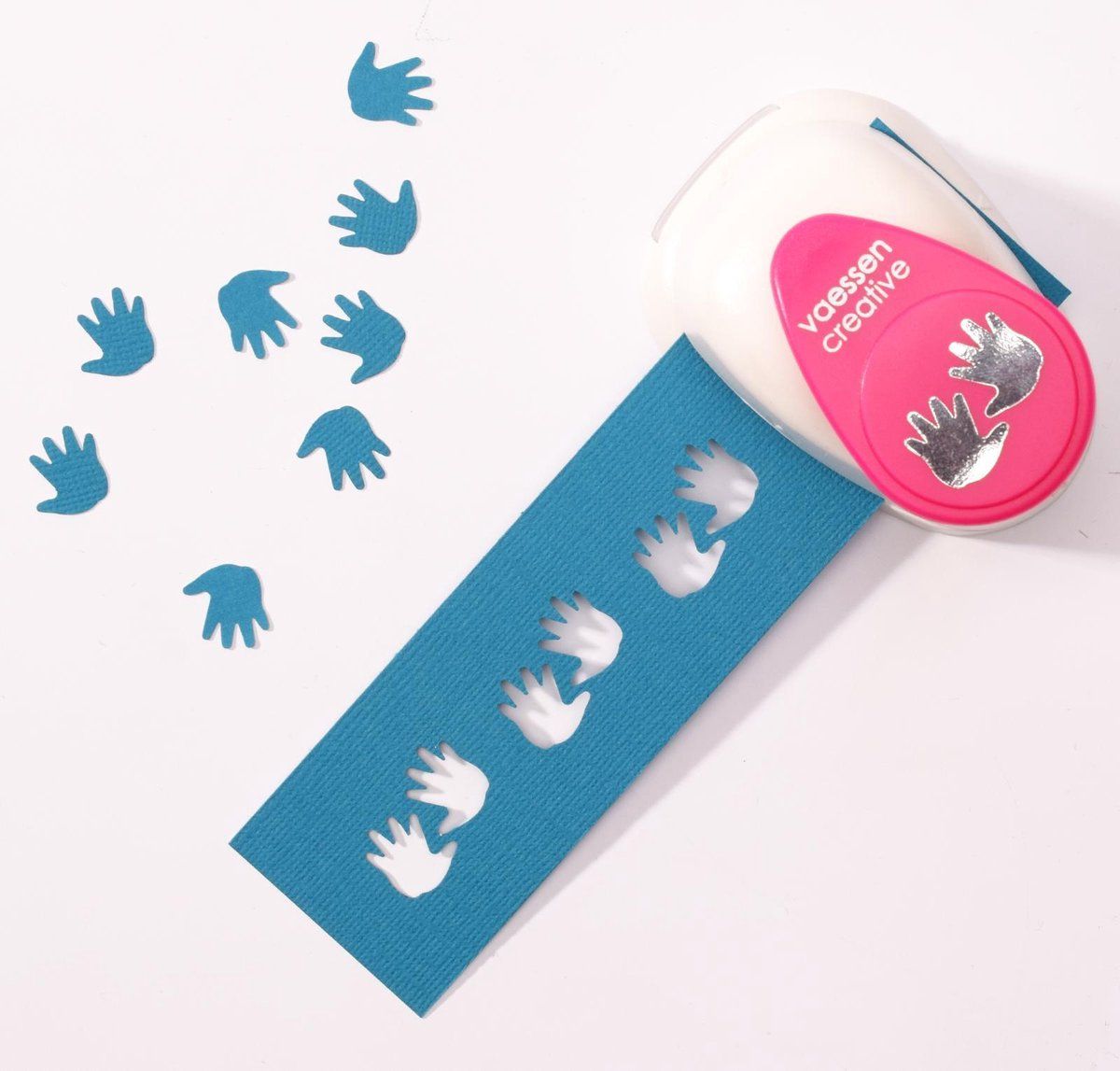Vaessen Creative Figuurpons - baby handjes - medium - wit