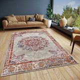 Hanse Home Maderno Oosters tapijt, loper, oosters, klassiek, dicht geweven met ornamenten, vintage look, zacht, laagpolig voor slaapkamer, eetkamer, woonkamer, hal, crème, 57 x 90 cm