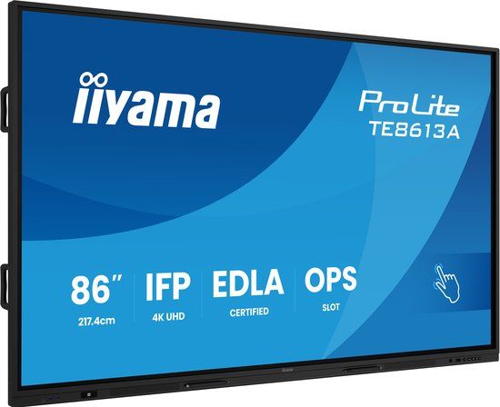 iiyama ProLite TE8613A-B2AG 86 inch 4K UHD Interactief Touchscreen Display