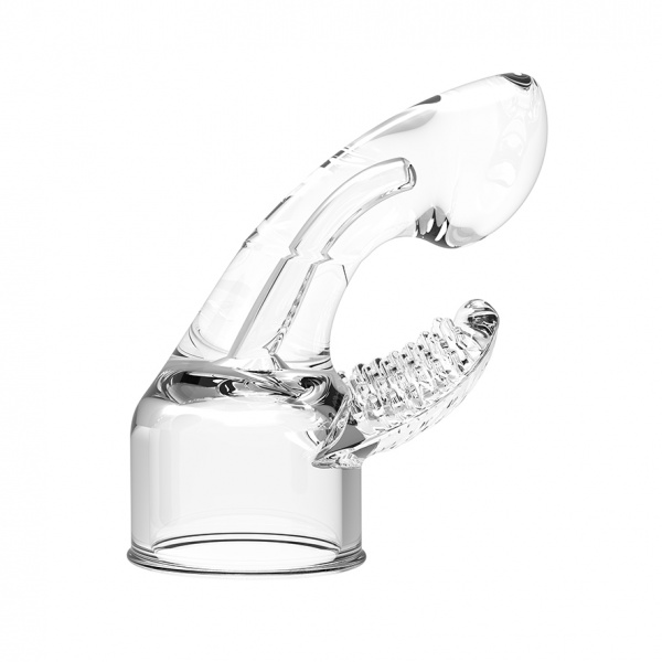 Power head Vibrator hulpstuk dual stimulatie transparant