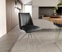 DELIFE Chaise de salle à manger Elso-Flex piètement croisé conique acier inoxydable cuir véritable noir pivotant à 180° noyau à ressorts ensachés