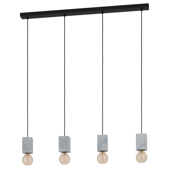 EGLO Prestwick 3 Hanglamp - Zwart - E27 - 110cm