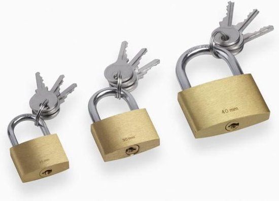 Meister Hangsloten Set - 3 stuks - 25-30-40 mm - Loopslot