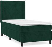 vidaXL Boxspringbed met matras, fluweel, donkergroen, 90x190 cm