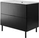 3xE living Meuble sous-vasque sur pieds 80 cm, noir, poignée noire | L 80 x P 46 x H 77 cm, sur pieds noirs, sans plan de travail, poignées noires