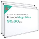 Whiteboard, Ofituria Whiteboard, magneetbord met aluminium frame, glad oppervlak, gemakkelijk te wissen, voor notities, tekenen, lesgeven of organiseren, gereedschap voor kantoor en school (3u, 90 x 60 cm)