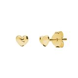 Lucardi Kinder Zilveren goldplated oorknoppen hart