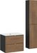 Casella meuble de salle de bain 60 cm avec lavabo et meuble bas, chêne, noir
