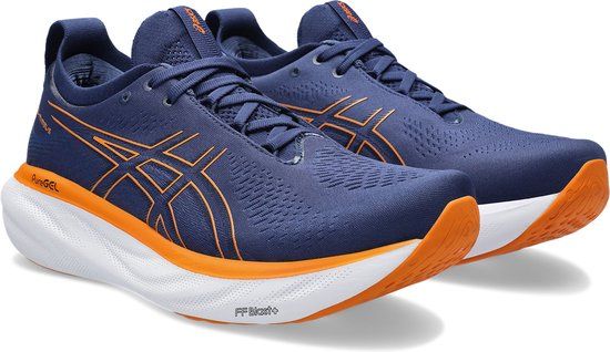 ASICS Gel-Nimbus 25 Hardloopschoenen Heren - Maat 46 - Donker blauw/oranje