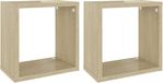 vidaXL Wandschappen kubus 2 st 26x15x26 cm sonoma eikenkleurig