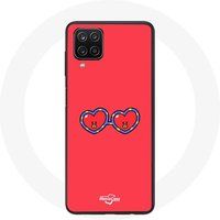 Maniacase Etui voor Samsung Galaxy A12 BTS Bangtan Sonyeondan BT21 TATA V Rode Achtergrond