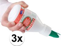 Merkloos Knutsellijm fles van 100 ml - 3x - op waterbasis - geschikt voor alle ondergronden - kinderen - wit