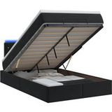 Maison Exclusive Lit Ottoman exclusif, avec matelas et éclairage LED noir, dimensions 120 x 200 cm, revêtement en velours