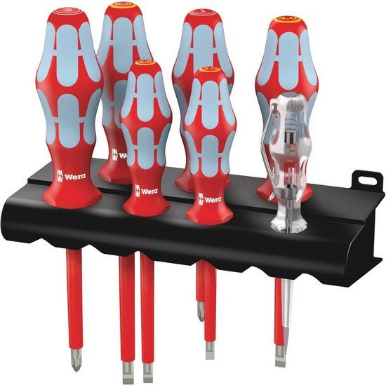 Wera 3160 i/7 Rack Schroevendraaierset VDE 7-delig Plat, Kruiskop Phillips