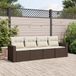 Prolenta Maison Exclusive - Tuinset voor in de tuin, bestaande uit 4 delen met kussens, bruin, van polyrotan