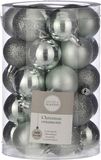 House of Seasons 34x Kunststof kerstballen mint 4 cm