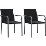 Rotin Chaises De Jardin Avec Coussins Lot De 2 Chaises D'Extérieur Noir 56x59x84 Cm