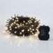 Led-lichtketting warm wit met dubbele timer - 80 leds / 6 m - kerstverlichting voor binnen en buiten - Advent winter tuin decoratie met timer voor ochtends/'s avonds op batterijen